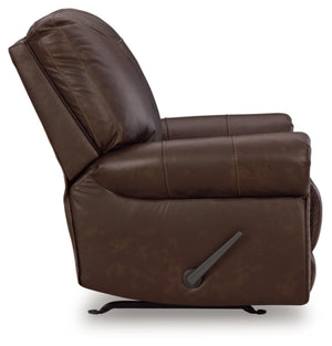 Traditional Leather Match Manual Recliner with Nailhead Trim