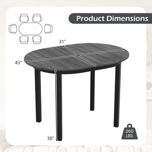 Oval Dining Table for 2-4, Rubber Wood Legs