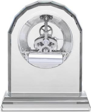 Crystal Desk Clock with Arched Top & Laser Engraving