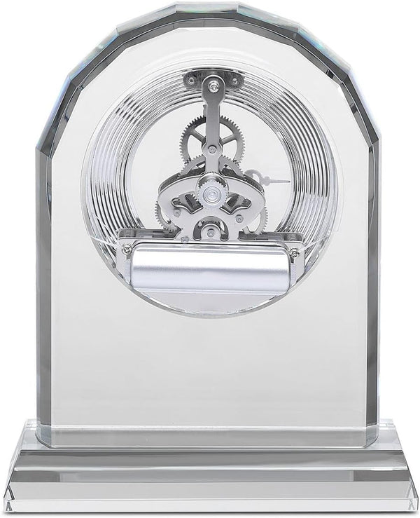 Crystal Desk Clock with Arched Top & Laser Engraving