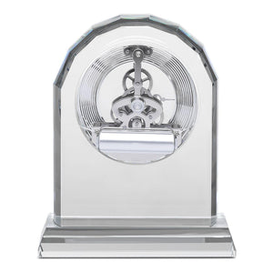Crystal Desk Clock with Arched Top & Laser Engraving