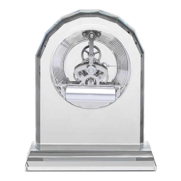 Crystal Desk Clock with Arched Top & Laser Engraving