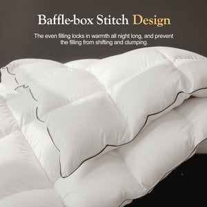 Down Fiber Comforter with Baffle Box Quilting
