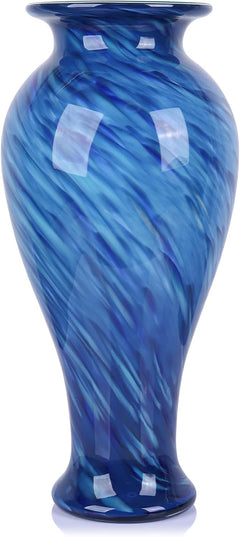 20-Inch Hand-Blown Glass Vase | Wide Mouth Floor Vase