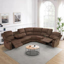 L-Shaped Reclining Sectional Sofa with Storage Console & Cup Holders