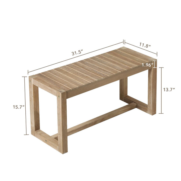 Farmhouse Solid Wood Entryway Bench