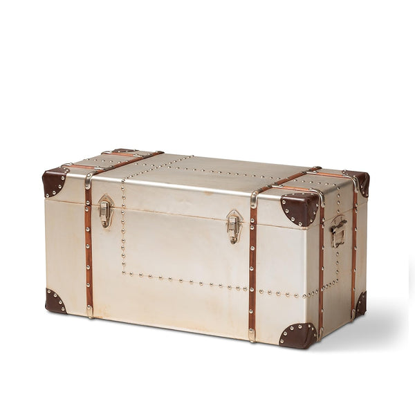 Industrial Storage Trunk with Inner Compartment – Silver