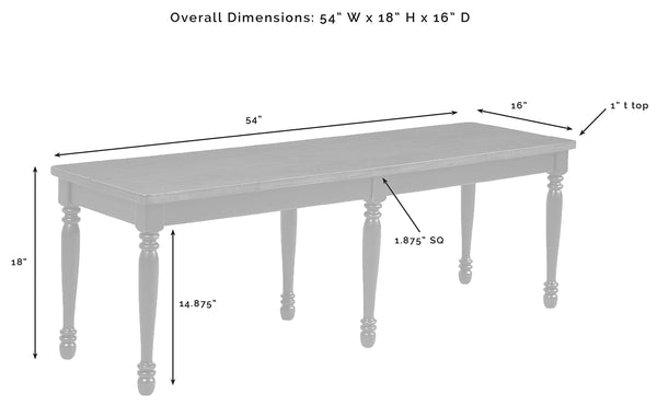 Wood Dining Bench with Turned Legs