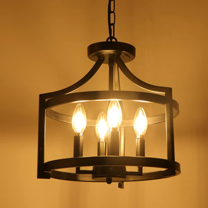 4-Light Farmhouse Chandelier Semi Flush Mount Ceiling Light