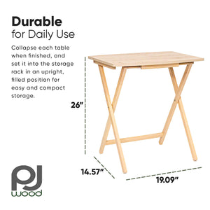 5-Pack XL Folding Tray Tables for Living Room, Kitchen & Small Spaces