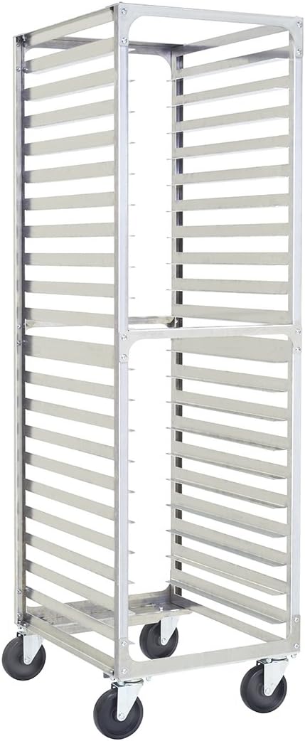 Commercial Aluminum Bun Pan Rack – 20 Tier Speed Rack with Plate Casters