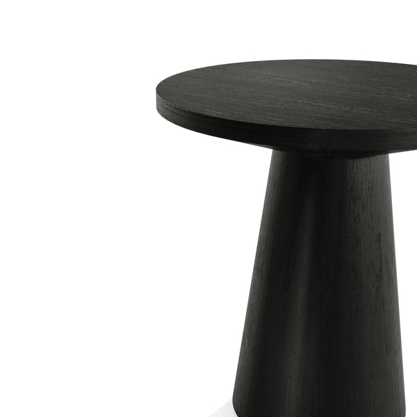 Round Pedestal End Table – Solid Rubberwood