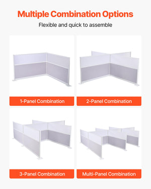 2-Pack Freestanding Office Partition with Frosted Acrylic Windows