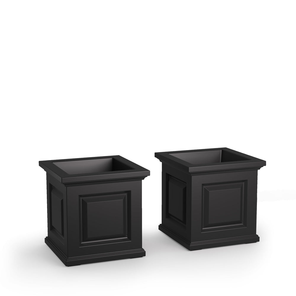 16-Inch Square Self-Watering Outdoor Planter Box, 2-Pack