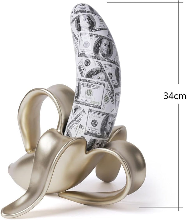 Abstract Banana Sculpture Figurine – Polyresin Table Decor Statue