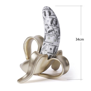 Abstract Banana Sculpture Figurine – Polyresin Table Decor Statue