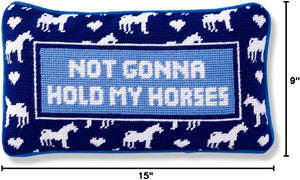 Needlepoint Throw Pillow – Hold My Horses
