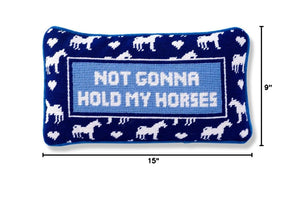 Needlepoint Throw Pillow – Hold My Horses