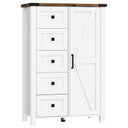 5-Drawer Dresser with Barn Door & Adjustable Shelves