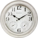 26" Indoor Outdoor Farmhouse Wall Clock with Thermometer & Hygrometer