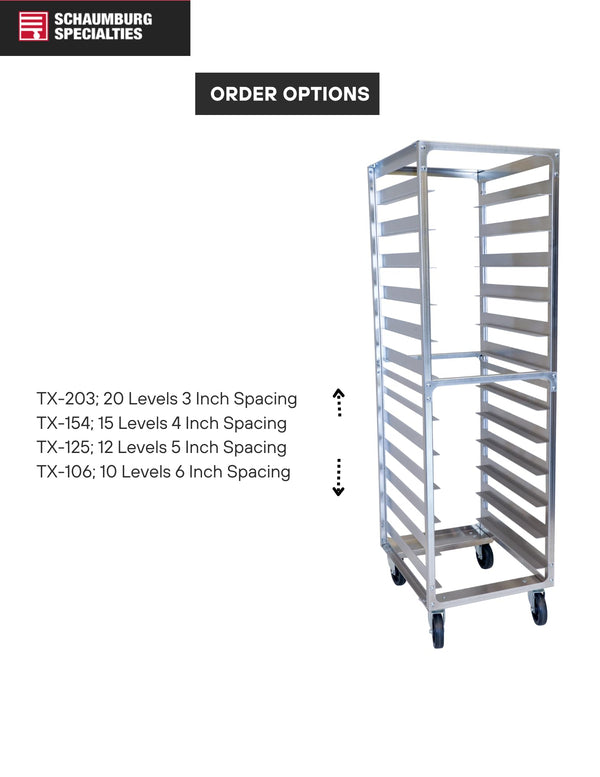 Commercial Aluminum Bun Pan Rack – 20 Tier Speed Rack with Plate Casters