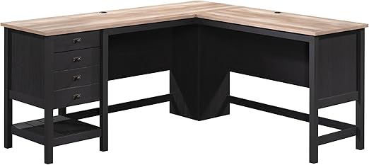 L-Shaped Executive Desk with Drawers & File Storage