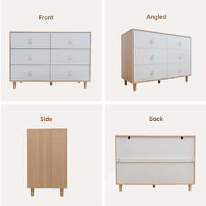 6-Drawer Dresser with Changing Table Top, White