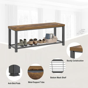 Entryway Storage Bench with Shoe Rack – 2-Tier & 3-Tier