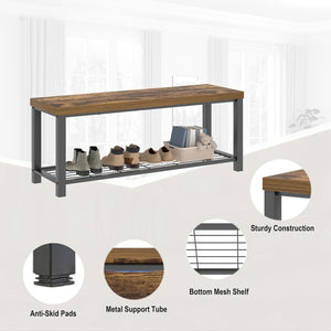 Entryway Storage Bench with Shoe Rack – 2-Tier & 3-Tier