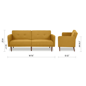 Convertible Sofa Bed with Adjustable Back – 76" Wide Sleeper Sofa