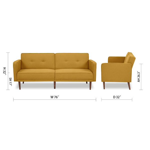 Convertible Sofa Bed with Adjustable Back – 76" Wide Sleeper Sofa