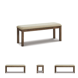 Upholstered Dining Bench with Nailhead Trim