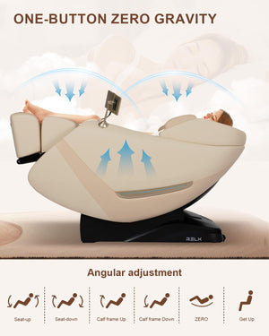 Full Body Zero Gravity Massage Chair – SL-Track, AI Control, Shiatsu, Beige