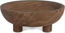 Oak Wood Decorative Bowl with Feet Boho Rustic Home Decor
