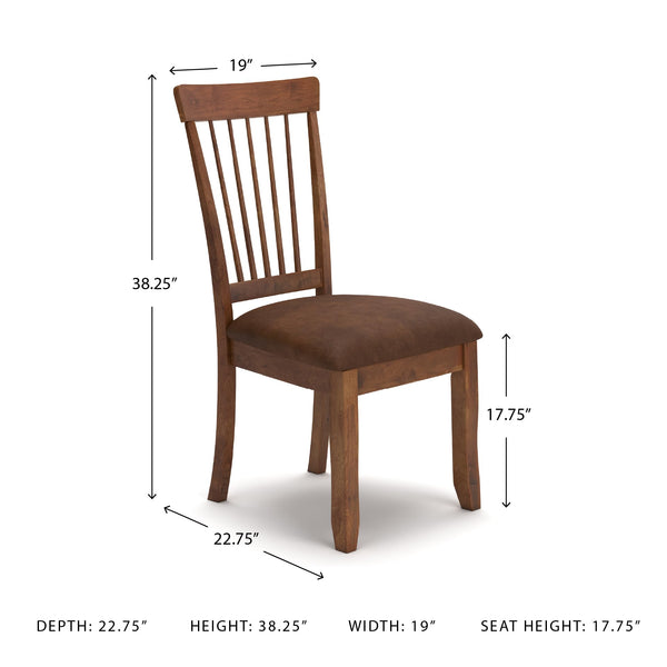 Spindle Back Dining Chairs Set of 2 with Upholstered Microfiber Seat