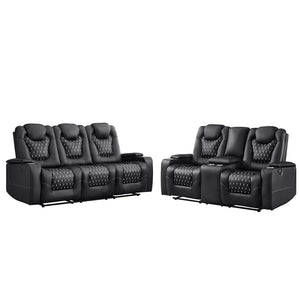 Power Reclining Sofa Set with Cup Holders & USB Ports