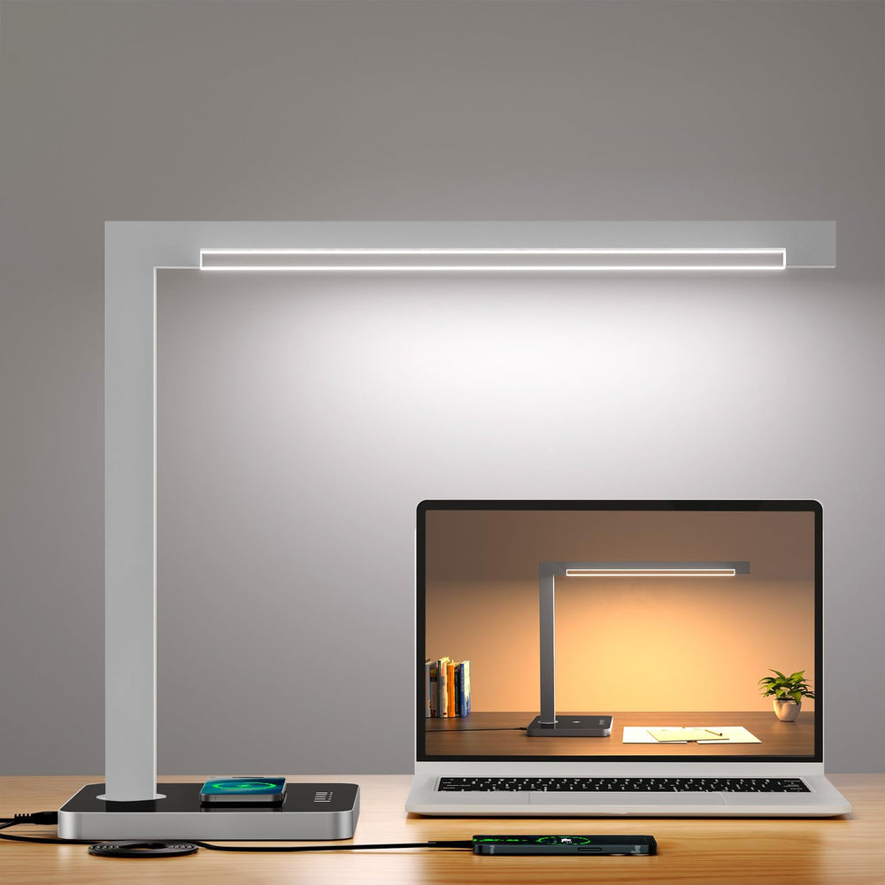 LED Desk Lamp with Charging Station & Type-C Port