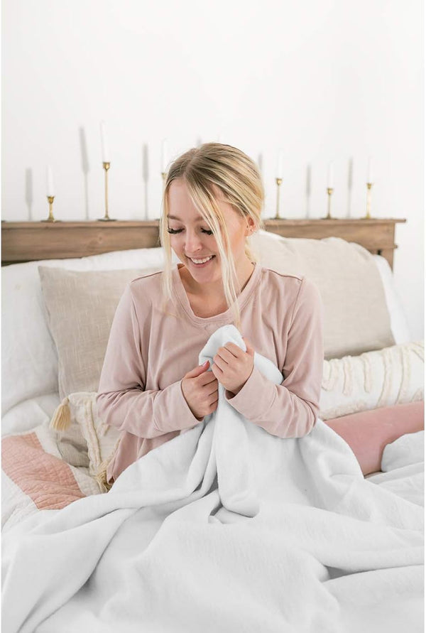 All Seasons Cotton Throw Blanket – White