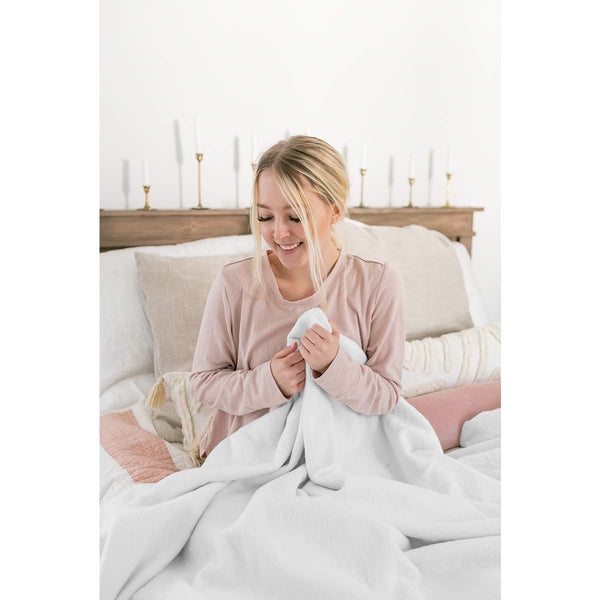 All Seasons Cotton Throw Blanket – White