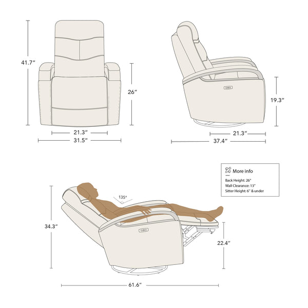 Power Swivel Glider Rocker Recliner Chair