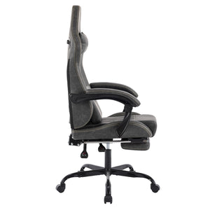 Gaming Chair with Footrest Ergonomic Computer Chair Massage Lumbar Cushion, Racing Video Game Chair Adjustable Rocker Recliner Executive Office Desk Chair Pu Leather for Adults