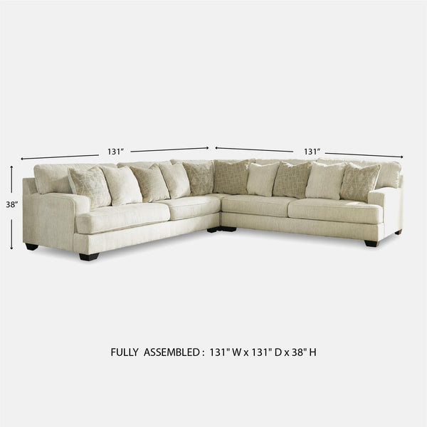Beige Microfiber L-Shaped Sectional Sofa with Reversible Cushions