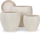Large Plant Pots Set of 3 with Drainage Holes and Trays