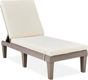 Outdoor Patio Chaise Lounge Chair with Adjustable Backrest & Cushion