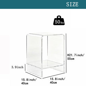 Clear Acrylic End Table & Nightstand – 2 or 3 Tier