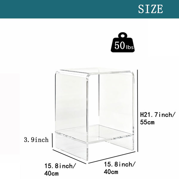 Clear Acrylic End Table & Nightstand – 2 or 3 Tier