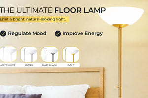LED Floor Lamp – 10000 Lumen, 75W Dimmable, 5 Color Temps, 85+ CRI