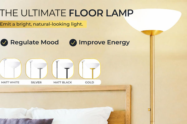 LED Floor Lamp – 10000 Lumen, Dimmable, 5 Color Temperatures