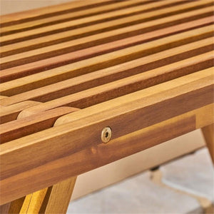 Acacia Wood Outdoor Bench with Teak Finish
