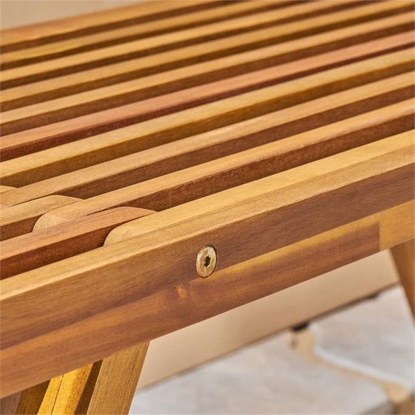 Acacia Wood Outdoor Bench with Teak Finish